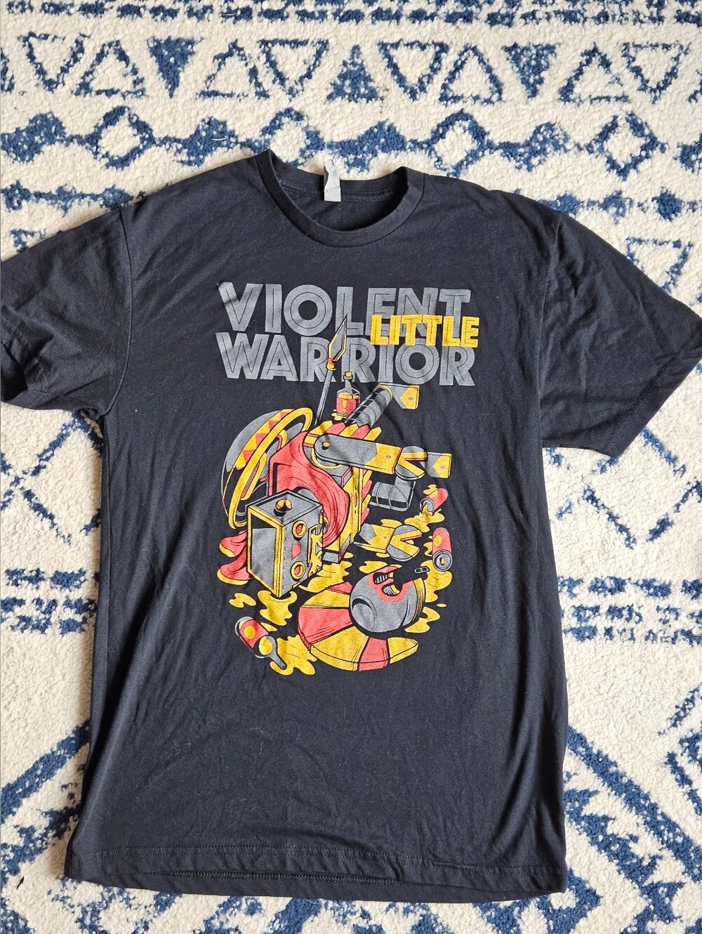 Violent Little Warrior Graphic Tee - Black & Yellow Robot Tactical Tee